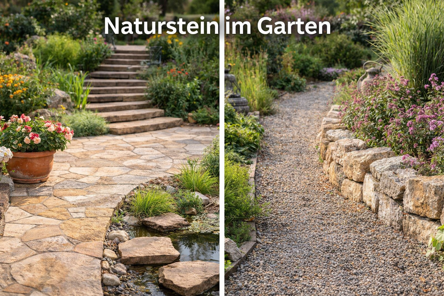 Naturstein im Garten richtig einsetzen