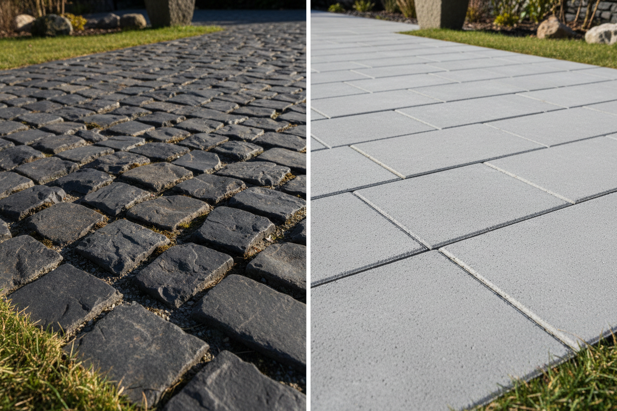 Basalt vs Betonpflaster – langlebige Lösungen im Vergleich