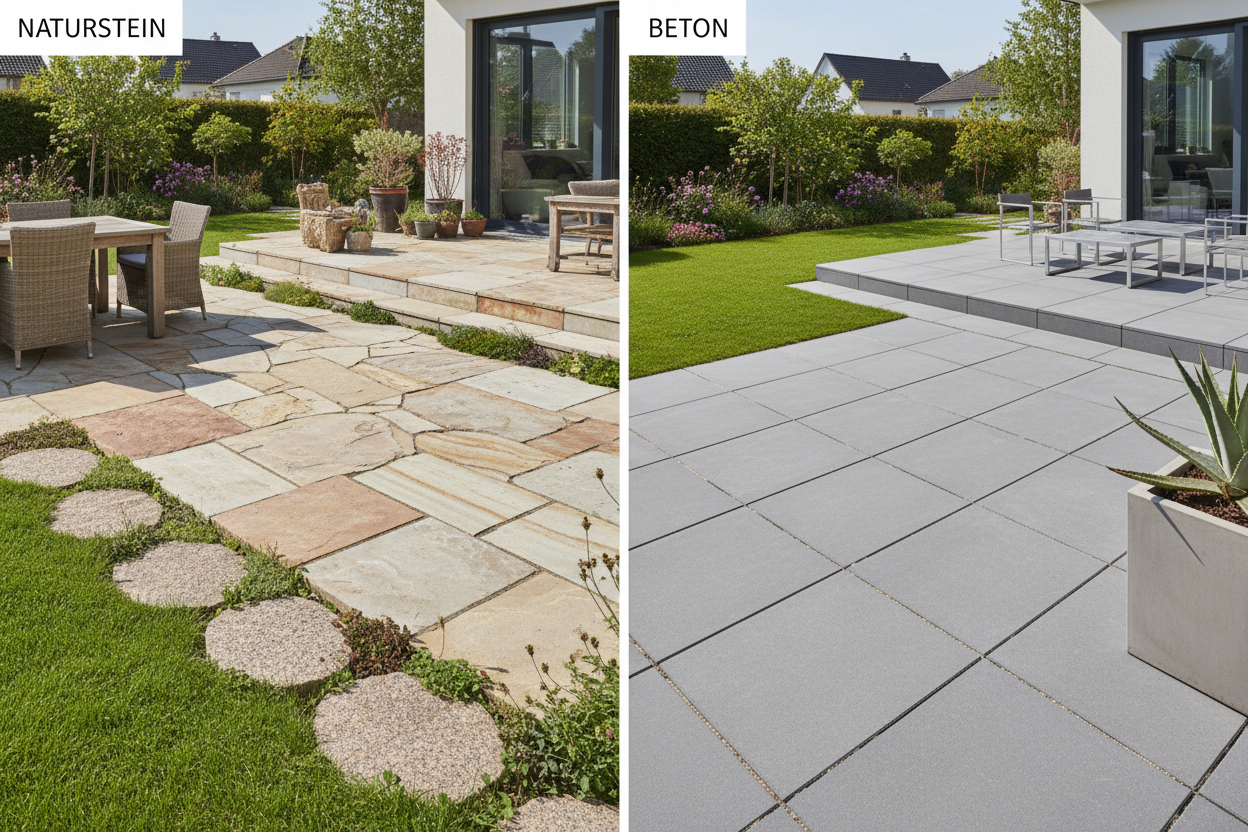 Kostenvergleich: Naturstein vs. Beton