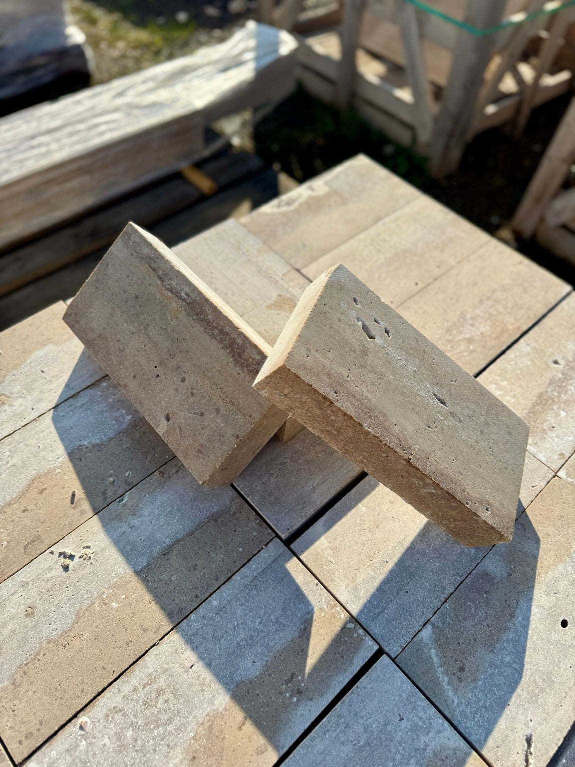 Travertin Pflasterplatten 6cm