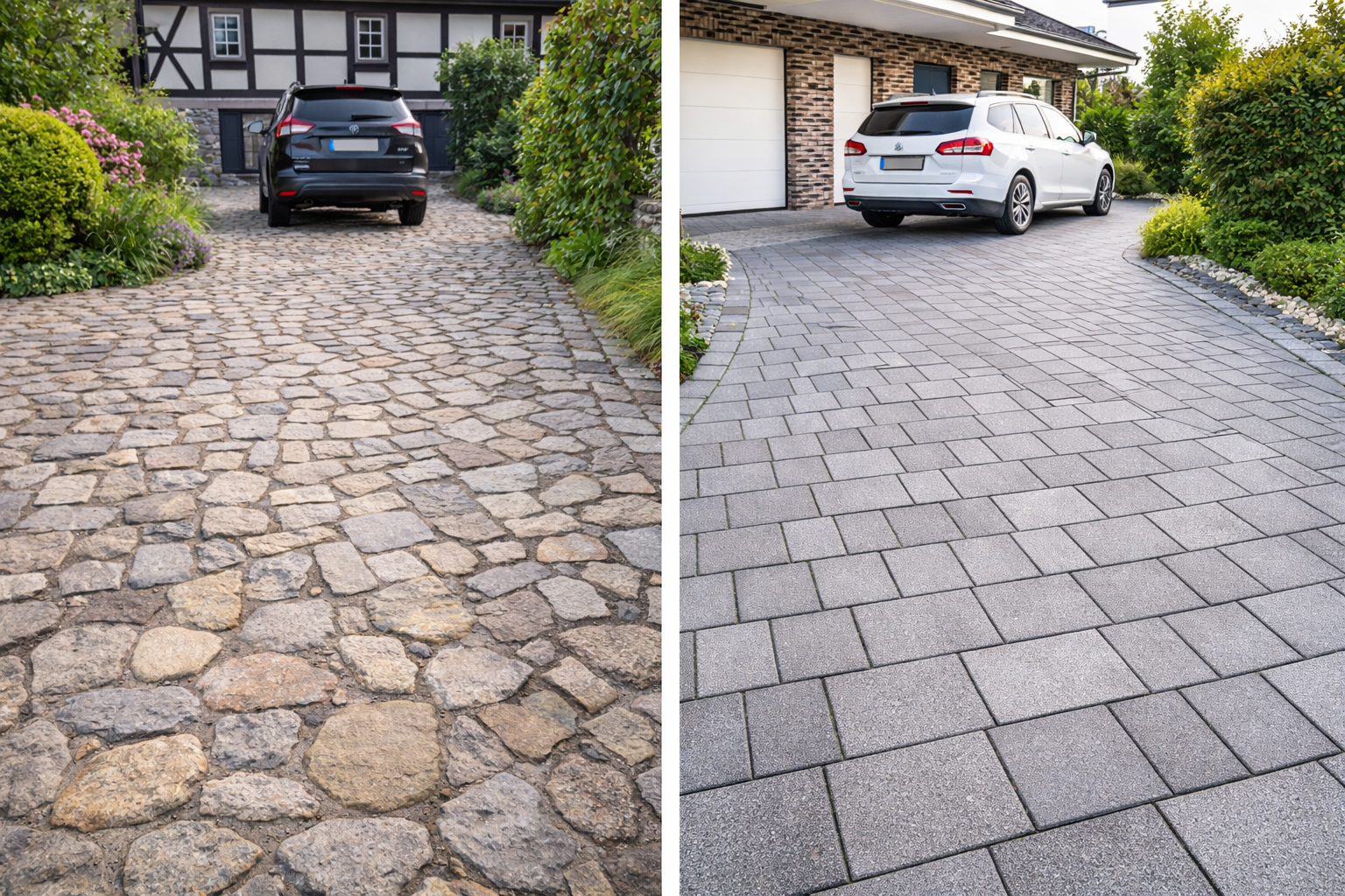Einfahrt pflastern: Naturstein oder Beton?