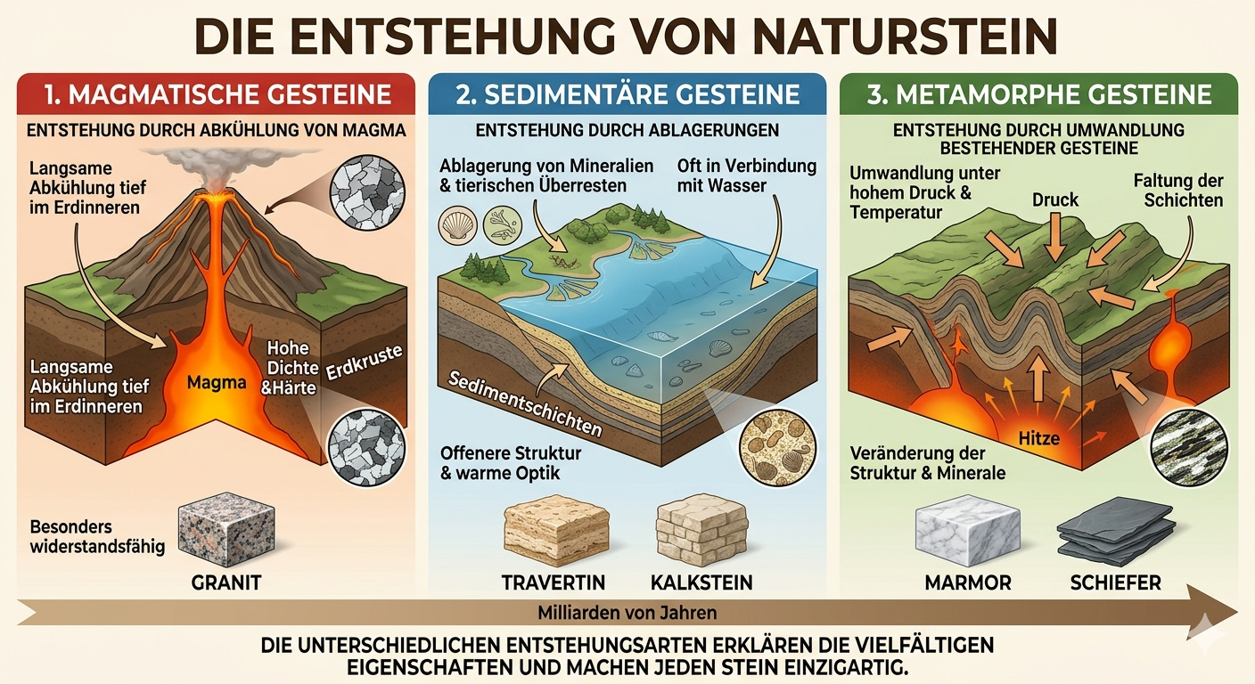 Wie entsteht Naturstein? Einfach erklärt